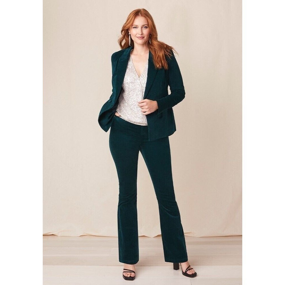 NEW Good Hart Matilda Jane Womens Velvet Flare Pant Size‎ 12 Green Holiday Party